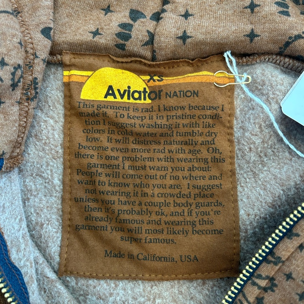 NWT Aviator Nation bandana zip hoodie - Picture 7 of 8